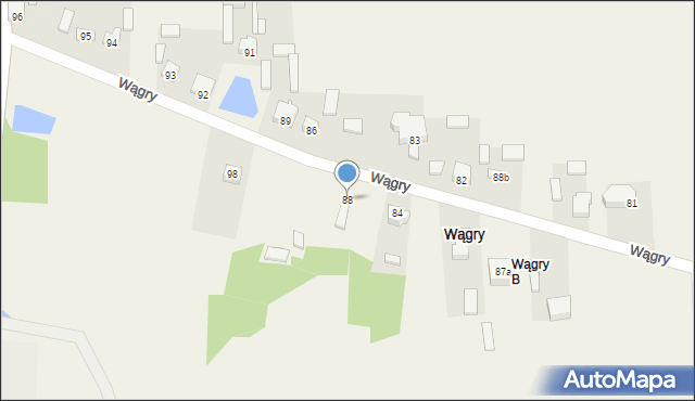 Wągry, Wągry, 88, mapa Wągry