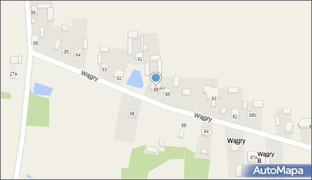 Wągry, Wągry, 89, mapa Wągry