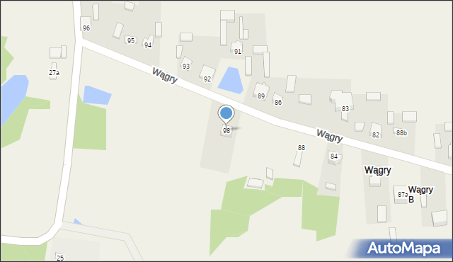 Wągry, Wągry, 98, mapa Wągry