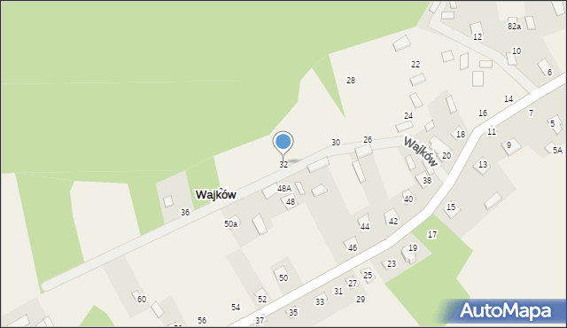 Wajków, Wajków, 32, mapa Wajków