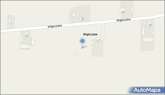 Wąkczew, Wąkczew, 18, mapa Wąkczew