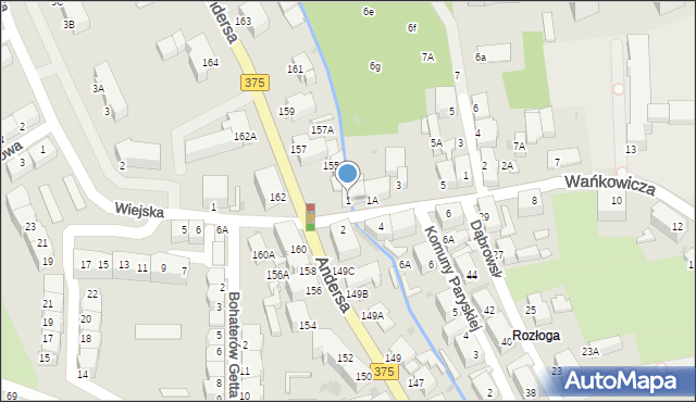 Wałbrzych, Wańkowicza Melchiora, 1, mapa Wałbrzycha