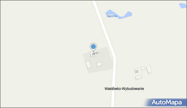 Wałdówko, Wałdówko, 16, mapa Wałdówko