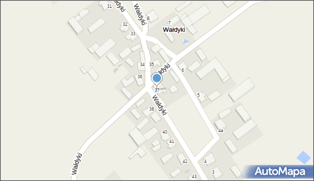 Wałdyki, Wałdyki, 37, mapa Wałdyki