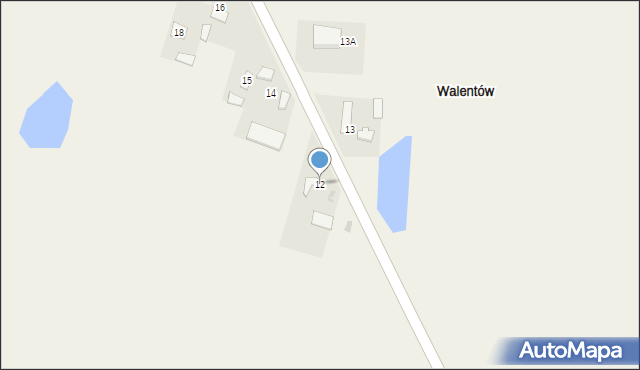 Walentów, Walentów, 12, mapa Walentów