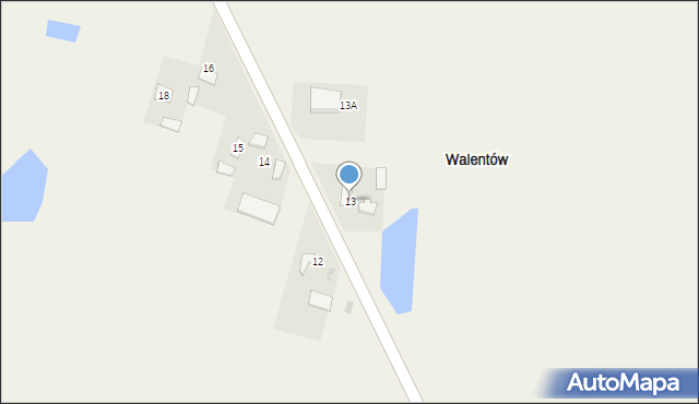 Walentów, Walentów, 13, mapa Walentów