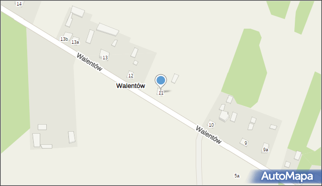 Walentów, Walentów, 11, mapa Walentów