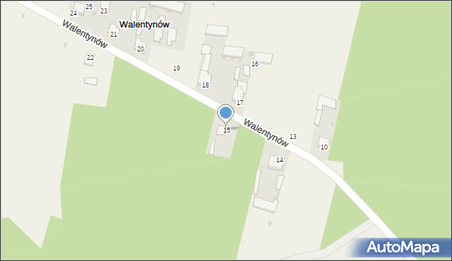 Walentynów, Walentynów, 15, mapa Walentynów