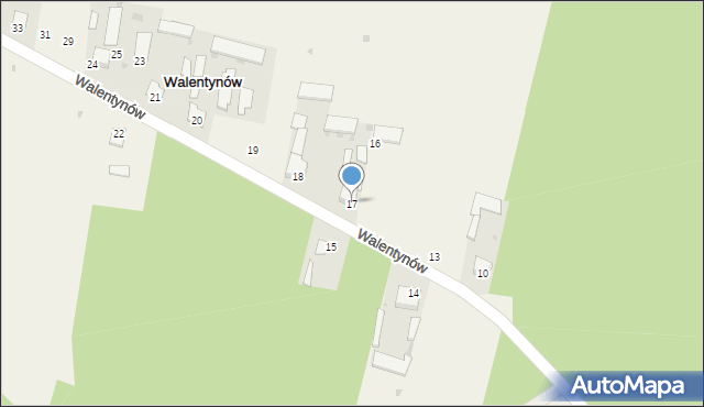 Walentynów, Walentynów, 17, mapa Walentynów