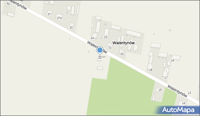 Walentynów, Walentynów, 22, mapa Walentynów