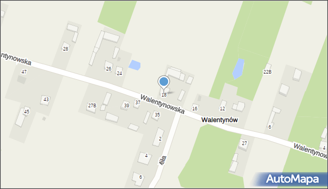 Walentynów, Walentynowska, 18, mapa Walentynów