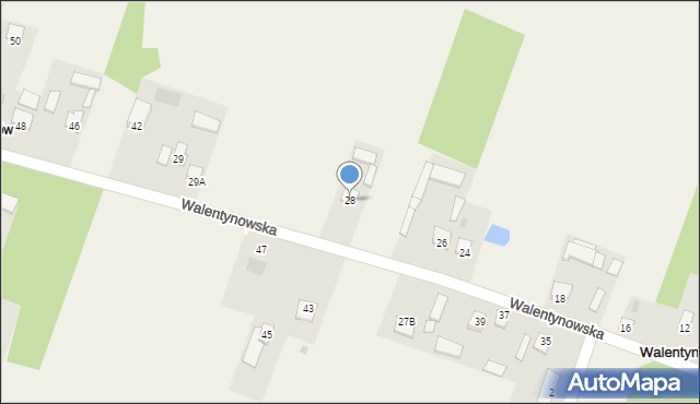 Walentynów, Walentynowska, 28, mapa Walentynów