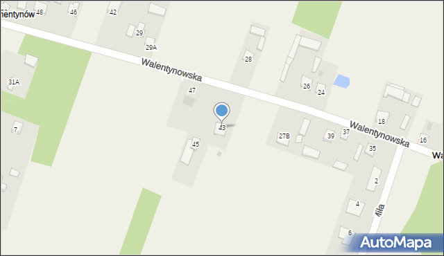 Walentynów, Walentynowska, 43, mapa Walentynów