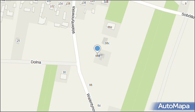 Walentynów, Walentynowska, 66B, mapa Walentynów