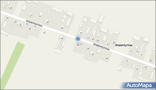 Walentynów, Walentynów, 54, mapa Walentynów