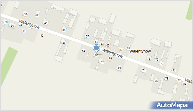 Walentynów, Walentynów, 60, mapa Walentynów