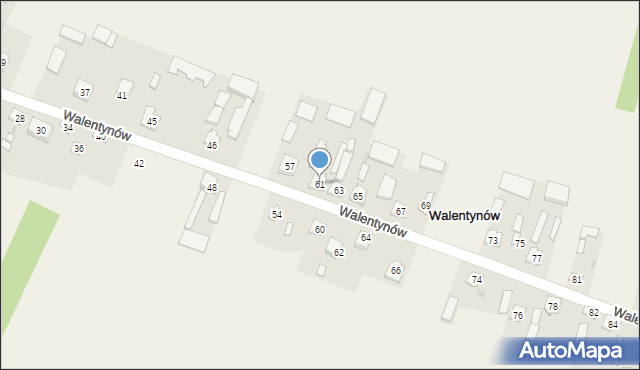 Walentynów, Walentynów, 61, mapa Walentynów