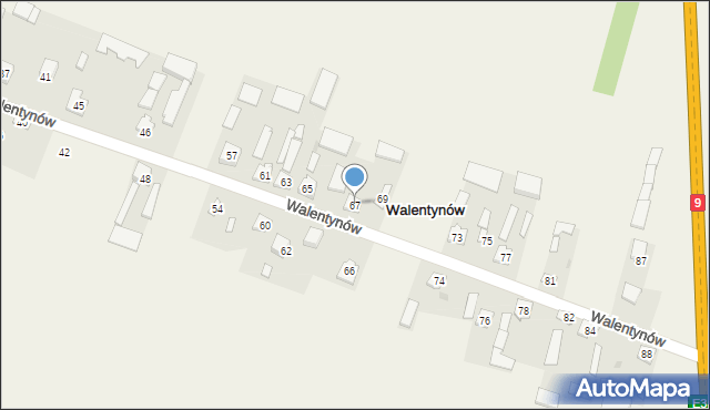 Walentynów, Walentynów, 67, mapa Walentynów