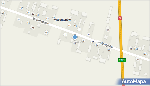 Walentynów, Walentynów, 76, mapa Walentynów