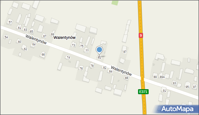 Walentynów, Walentynów, 83, mapa Walentynów