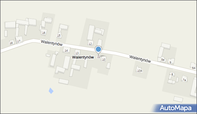 Walentynów, Walentynów, 11, mapa Walentynów