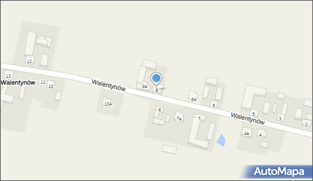 Walentynów, Walentynów, 9, mapa Walentynów