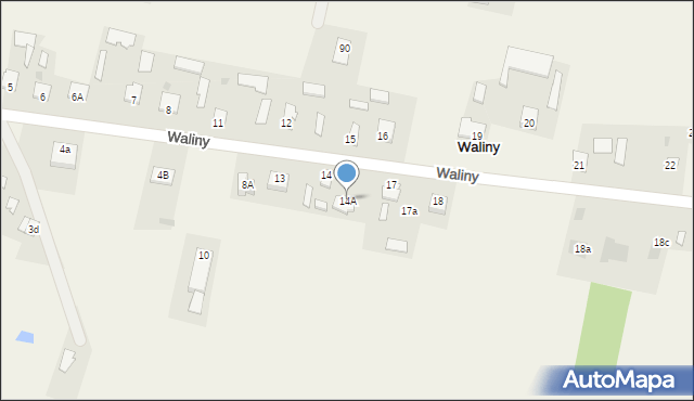 Waliny, Waliny, 14A, mapa Waliny