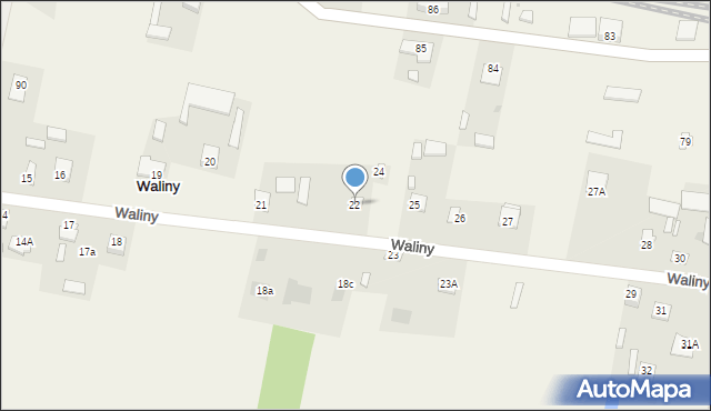 Waliny, Waliny, 22, mapa Waliny