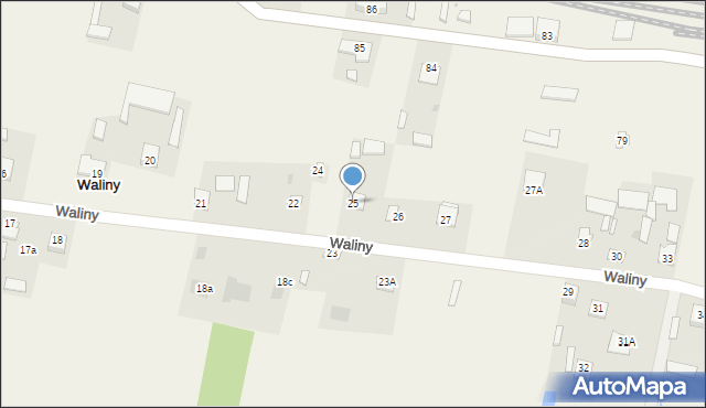 Waliny, Waliny, 25, mapa Waliny
