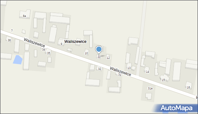 Waliszewice, Waliszewice, 11, mapa Waliszewice