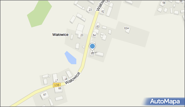 Wałowice, Wałowice, 65, mapa Wałowice