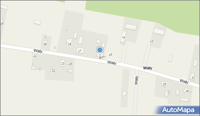 Wały, Wały, 16, mapa Wały