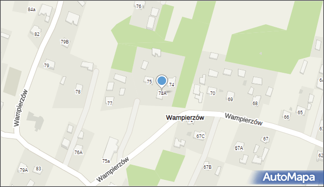 Wampierzów, Wampierzów, 74A, mapa Wampierzów