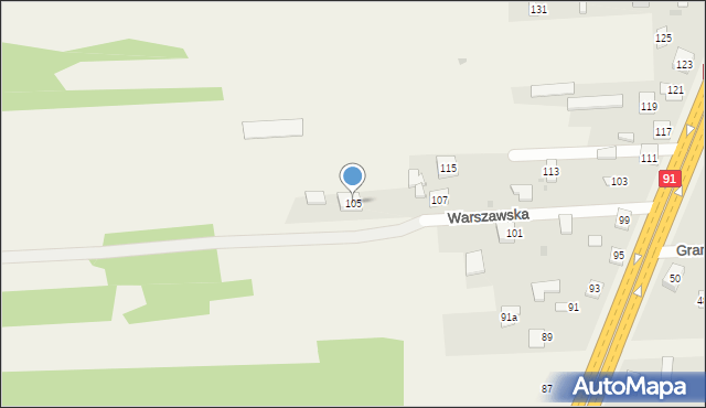 Wanaty, Warszawska, 105, mapa Wanaty