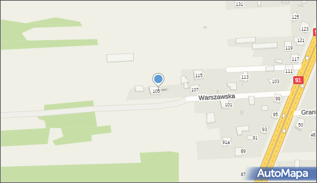 Wanaty, Warszawska, 109, mapa Wanaty