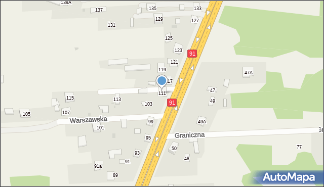 Wanaty, Warszawska, 111, mapa Wanaty