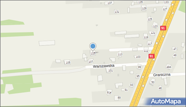 Wanaty, Warszawska, 115, mapa Wanaty