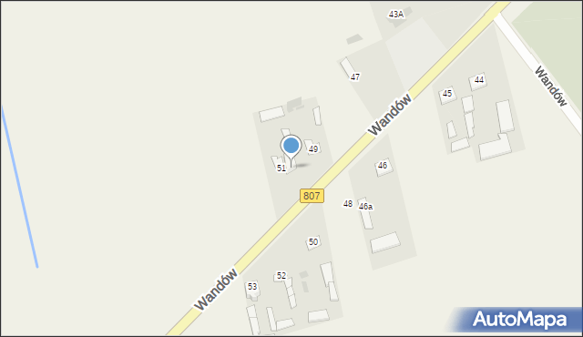 Wandów, Wandów, 51a, mapa Wandów