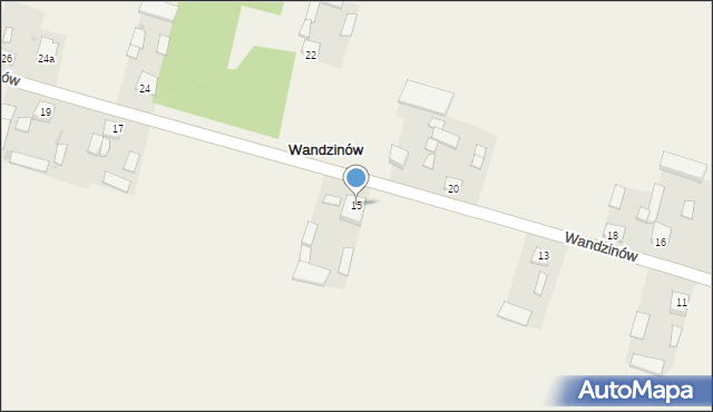 Wandzinów, Wandzinów, 15, mapa Wandzinów