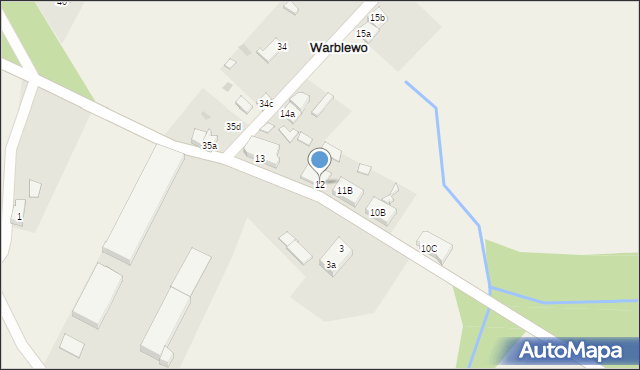Warblewo, Warblewo, 12, mapa Warblewo