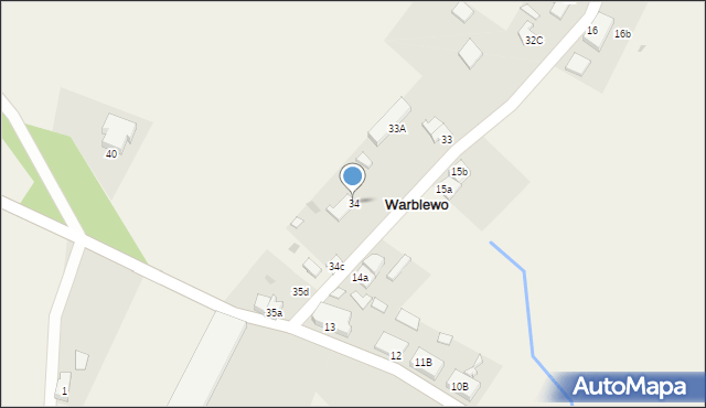 Warblewo, Warblewo, 34, mapa Warblewo