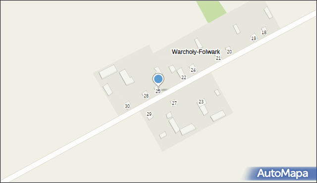 Warchoły, Warchoły, 25, mapa Warchoły