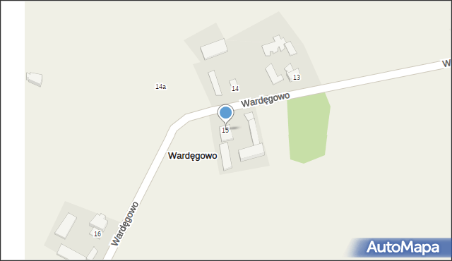 Wardęgowo, Wardęgowo, 15, mapa Wardęgowo