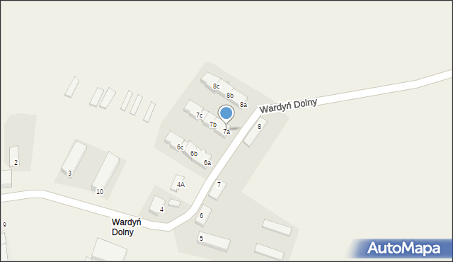 Wardyń Dolny, Wardyń Dolny, 7a, mapa Wardyń Dolny