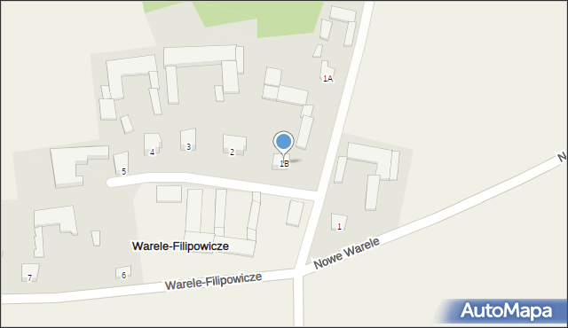 Warele-Filipowicze, Warele-Filipowicze, 1B, mapa Warele-Filipowicze