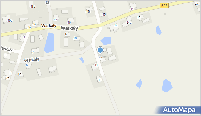 Warkały, Warkały, 12, mapa Warkały