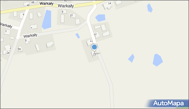 Warkały, Warkały, 13, mapa Warkały