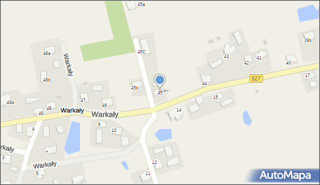 Warkały, Warkały, 45, mapa Warkały