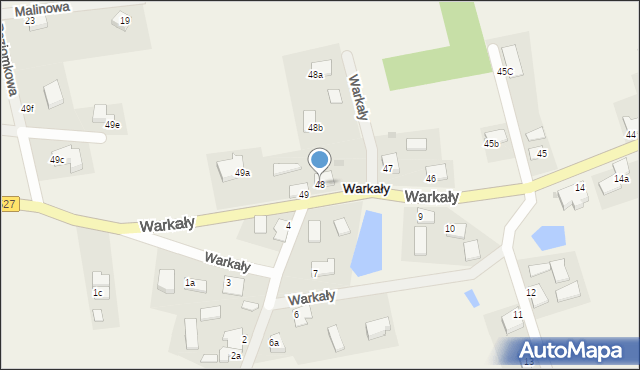 Warkały, Warkały, 48, mapa Warkały