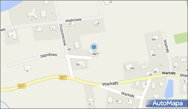 Warkały, Warkały, 49e, mapa Warkały